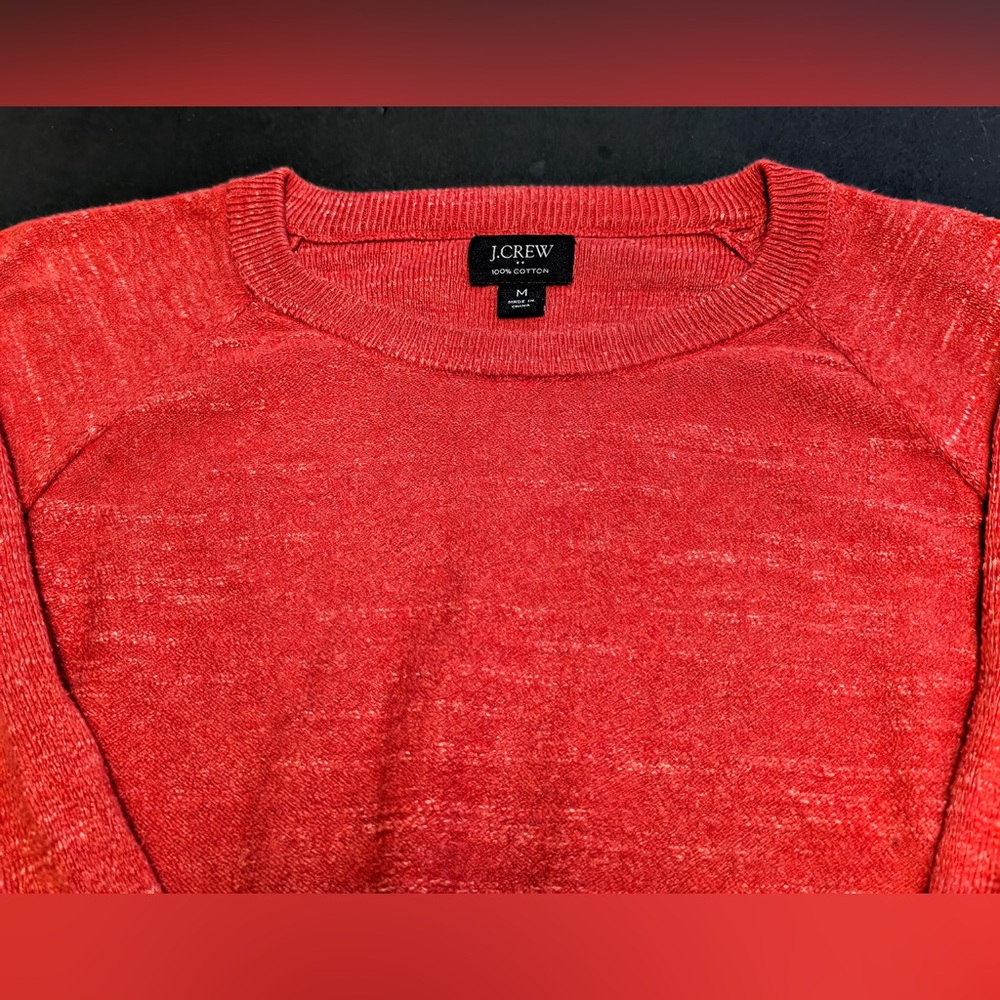 J.Crew Cotton Crew Neck Mens Sweater Tee
Men’s Medium Red and White